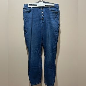 7 for all Mankind b(air) button fly skinny jeans